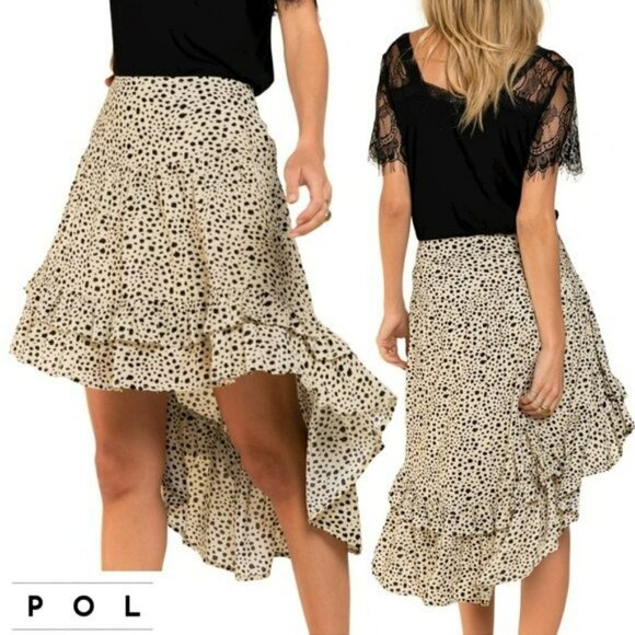 NWT POL Asymmetrical Ruffle Hem Leopard Print Mini Skirt - Picture 1 of 9